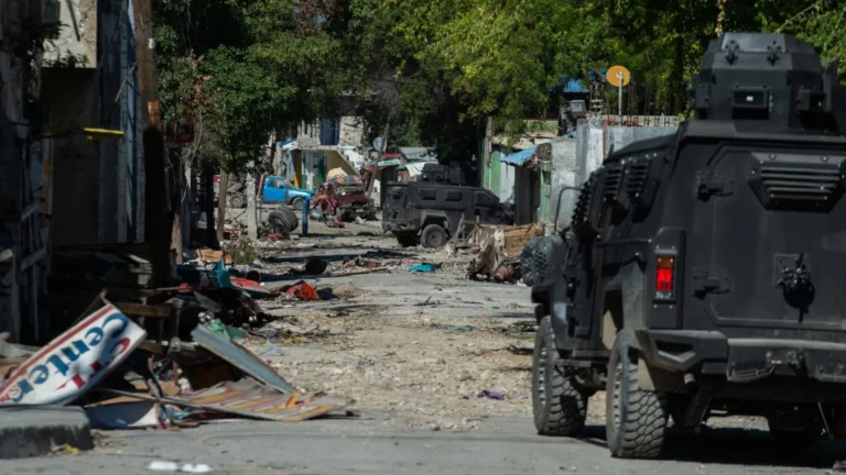 Police patrol around Bernard Mevs hospital where armed gangs have spread violence